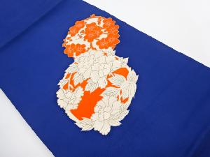 リサイクル　塩瀨梅の丸・牡丹の丸模様刺繍名古屋帯
